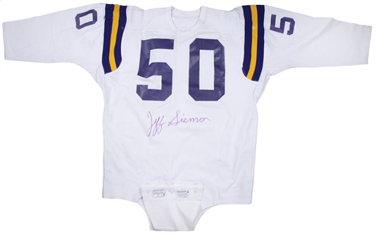 Circa 1973 Jeff Siemon Game Used & Signed Minnesota Vikings Road Jersey (Beckett)